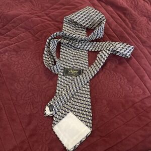 yApre' for Tom James Tie‎ Mens Navy Beige Silk Geometric Diamond Print Made USA